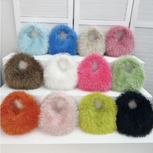 Design Tassel Plush Lazy Style Fashion Round Bag
